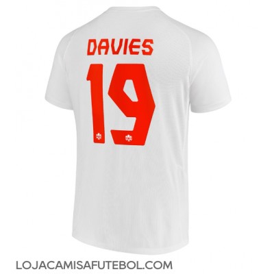 Camisa de Futebol Canadá Alphonso Davies #19 Equipamento Secundário Mundo 2022 Manga Curta